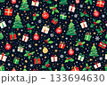 かわいいクリスマスのシームレスパターン 133694630