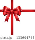 Red bow. Design element for holidays design, gift boxes, warping decor. Vector illustration 133694745