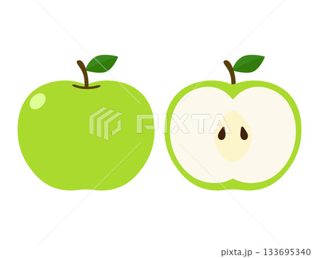 青りんごと青りんごの断面 133695340