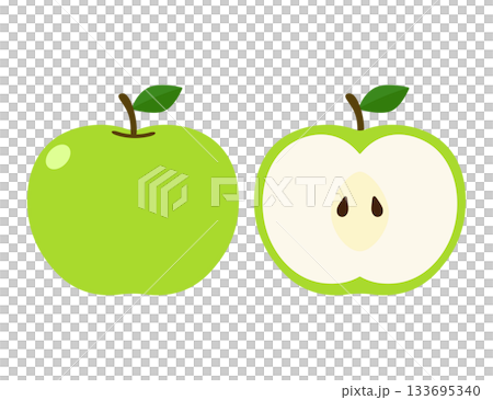 青りんごと青りんごの断面 133695340