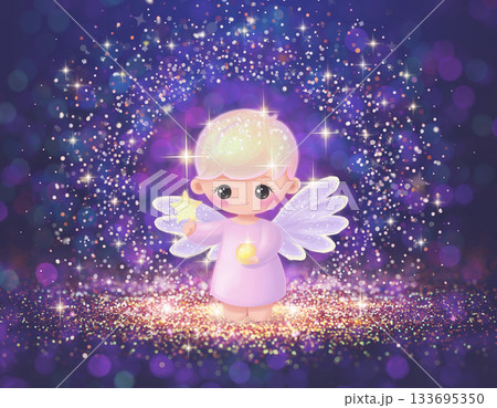 ファンタジー風天使キャラクター・背景素材 ファンタジー風天使キャラクター・背景素材 133695350