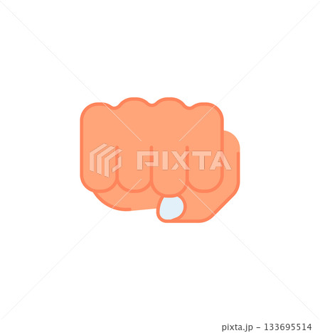 Oncoming fist hand gesture vector icon. Hand gesture icon flat style. perfect use for logo, presentation, website, and more. modern icon design color style Oncoming fist hand gesture vector icon. Hand gesture icon flat style. perfect use for logo, presentation, website, and more. modern icon design color style 133695514