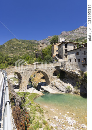 Isabena village exploring old stone bridge and clear river Isabena village exploring old stone bridge and clear river 133695556