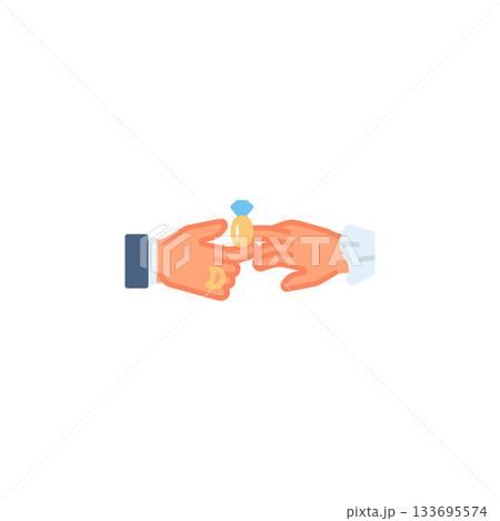 Wedding hand ring hand gesture vector icon. Hand gesture icon flat style. perfect use for logo, presentation, website, and more. modern icon design color style Wedding hand ring hand gesture vector icon. Hand gesture icon flat style. perfect use for logo, presentation, website, and more. modern icon design color style 133695574