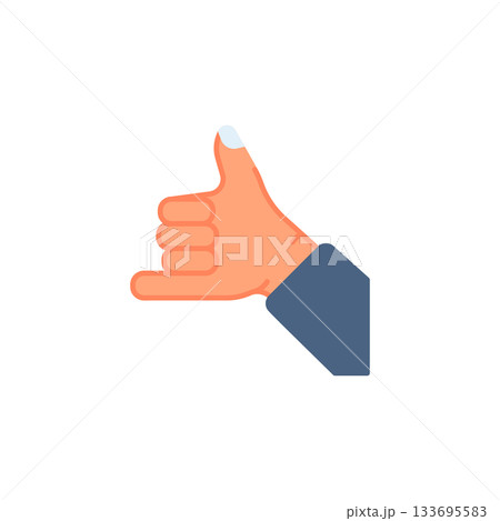 Call me hand gesture vector icon. Hand gesture icon flat style. perfect use for logo, presentation, website, and more. modern icon design color style 133695583