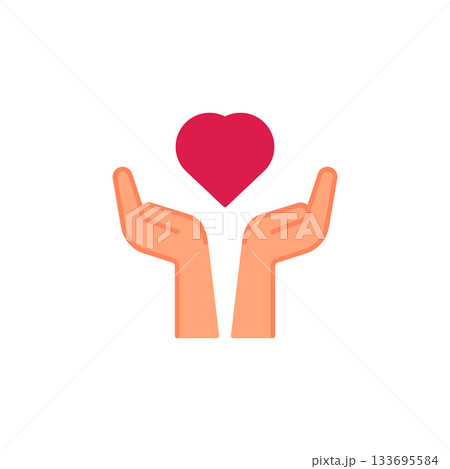 Care hand gesture vector icon. Hand gesture icon flat style. perfect use for logo, presentation, website, and more. modern icon design color style Care hand gesture vector icon. Hand gesture icon flat style. perfect use for logo, presentation, website, and more. modern icon design color style 133695584