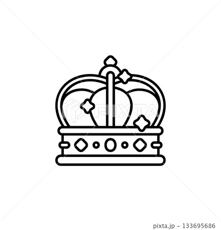 Crown Queen with sparkle vector icon. Jewelry icon line style. perfect use for logo, presentation, website, and more. modern icon design outline style Crown Queen with sparkle vector icon. Jewelry icon line style. perfect use for logo, presentation, website, and more. modern icon design outline style 133695686