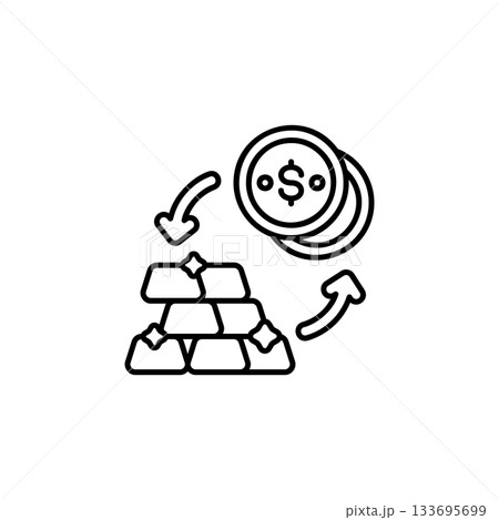 Gold Investment vector icon. Jewelry icon line style. perfect use for logo, presentation, website, and more. modern icon design outline style Gold Investment vector icon. Jewelry icon line style. perfect use for logo, presentation, website, and more. modern icon design outline style 133695699