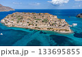 Spinalonga Venetian Fortress. Pristine Waters. Aerial Take Shot. Crete. Greece 133695855