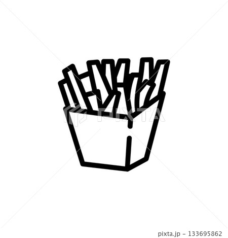 french fries vector icon. perfect use for logo, presentation, application, website, and more. icon design line style 133695862