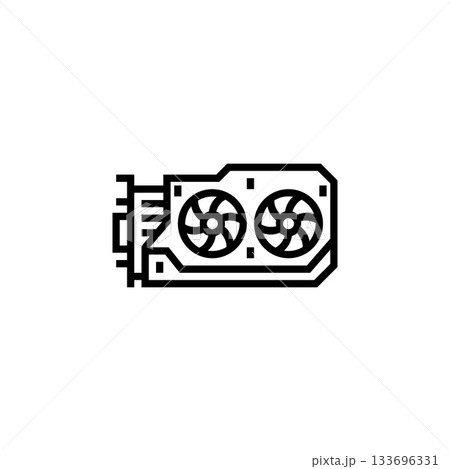 gpu vector icon. computer component icon outline style. perfect use for logo, presentation, website, and more. simple modern icon design line style 133696331