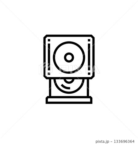 dvd drive vector icon. computer component icon outline style. perfect use for logo, presentation, website, and more. simple modern icon design line style 133696364