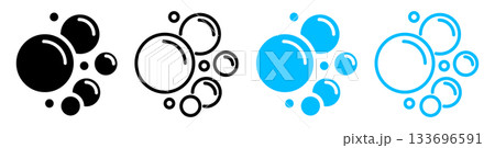 Air bubbles and foam icons with fizz effects,...のイラスト素材 [133696591] - PIXTA