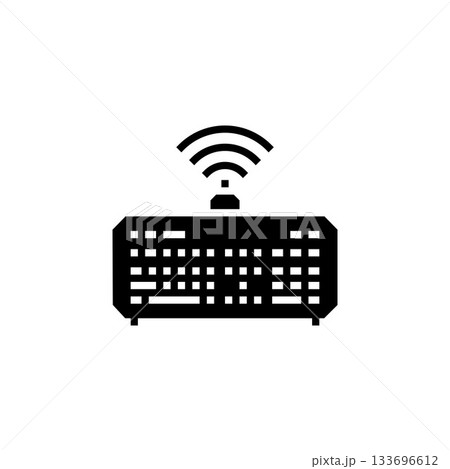 keyboard wireless vector icon. computer component icon solid style. perfect use for logo, presentation, website, and more. simple modern icon design solid style 133696612