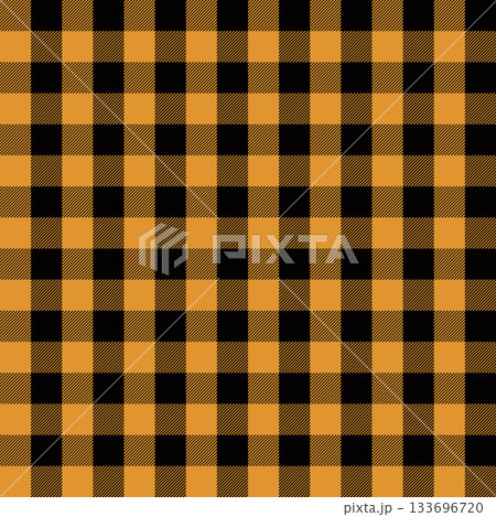 Orange and black Scotland textile seamless pattern. Fabric texture tartan plaid. Abstract geometric background for cloth, card, fabric. Monochrome graphic repeating design. Modern squared ornament. Orange and black Scotland textile seamless pattern. Fabric texture tartan plaid. Abstract geometric background for cloth, card, fabric. Monochrome graphic repeating design. Modern squared ornament. 133696720