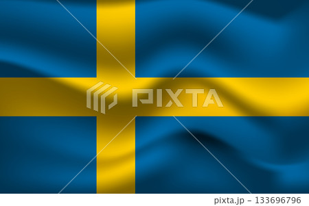 Flag of Sweden. Swedish national symbol in official colors. Template icon. Abstract vector background Flag of Sweden. Swedish national symbol in official colors. Template icon. Abstract vector background 133696796
