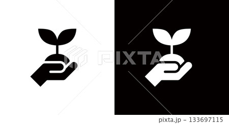 環境保護やエコロジーを表すアイコン,植林活動のロゴマーク 133697115