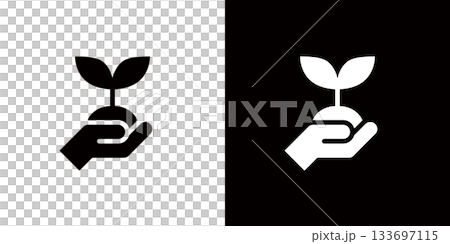 環境保護やエコロジーを表すアイコン,植林活動のロゴマーク 133697115