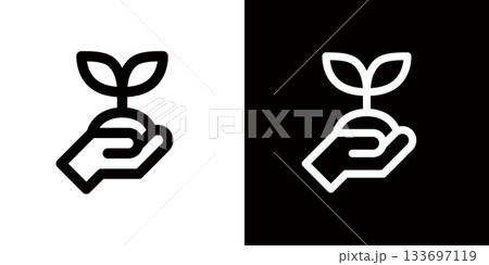 環境保護やエコロジーを表すアイコン,植林活動のロゴマーク 133697119