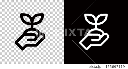 環境保護やエコロジーを表すアイコン,植林活動のロゴマーク 133697119