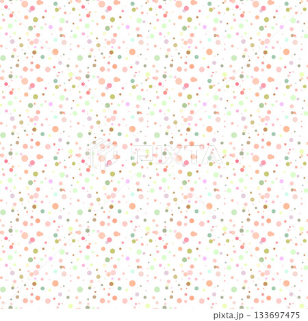 Color background, colorful vector texture with circles. Splash effect banner. Dotted abstract illustration with blurred drops of rain. Seamless pattern for fabric, textile 133697475