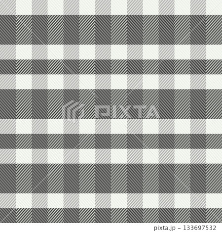 Grey Scotland textile seamless pattern. Fabric texture check tartan plaid. Abstract geometric background for cloth, card, fabric. Monochrome graphic repeating design. Modern squared ornament 133697532