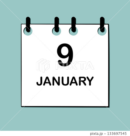 January 9. Daily Calendar icon for design. Simple design for business brochure, flyer, print media, advertisement. Easily editable January 9. Daily Calendar icon for design. Simple design for business brochure, flyer, print media, advertisement. Easily editable 133697545