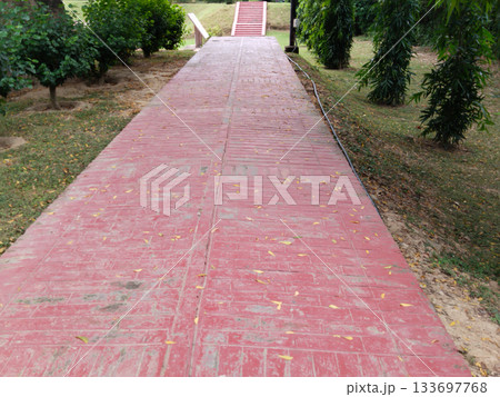 Red brick road or pathway at park Red brick road or pathway at park 133697768