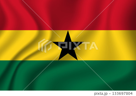 Flag of Ghana. Ghanaian national symbol in official colors. Template icon. Abstract vector background 133697804