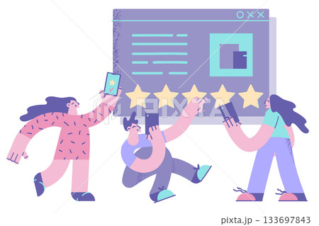 Excellent rating and reputation concept 133697843