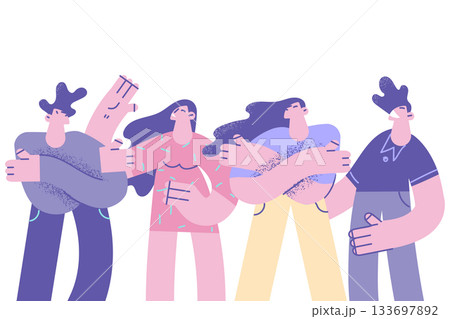 People keeping social distance during covid-19 concept. People keeping social distance during covid-19 concept. 133697892
