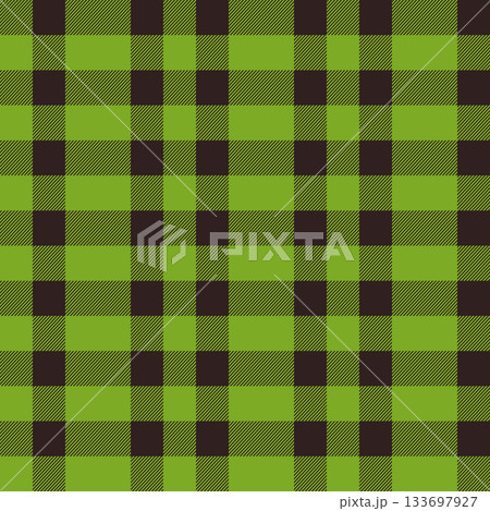 Green and grey Scotland textile seamless pattern. Fabric texture check tartan plaid. Abstract geometric background for cloth, card, fabric. Monochrome graphic repeating design. Squared ornament. 133697927