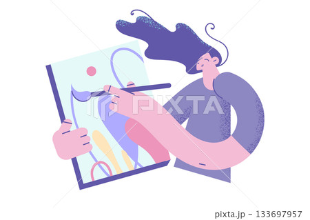 Painting, drawing and artwork concept 133697957