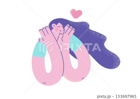 Feeling in love and positive concept.のイラスト素材 [133697965] - PIXTA