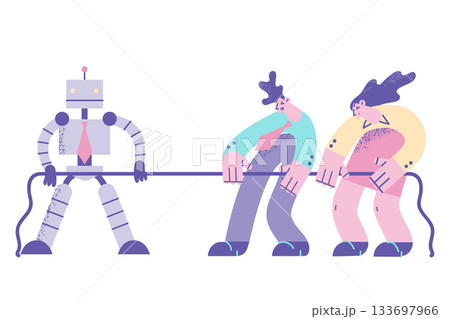 Playing with artificial intelligence concept Playing with artificial intelligence concept 133697966
