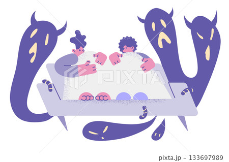 Children nightmares and feeling afraid concept 133697989