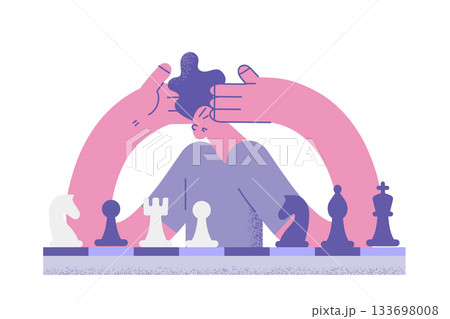 Playing chess and brain activity concept 133698008