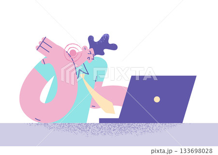 Problems with health with computer concept 133698028