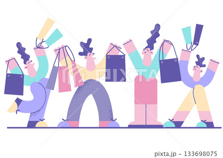Shopping and sales in shop concept 133698075