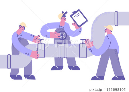 Repairing pipeline and construction concept 133698105