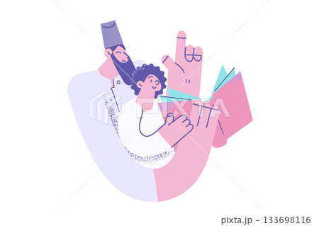 Islam education for muslim kids concept. 133698116