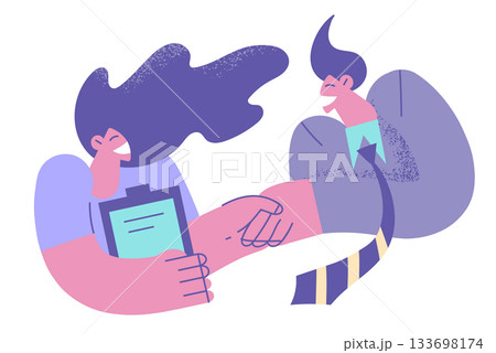 Human resources, welcoming new worker concept Human resources, welcoming new worker concept 133698174