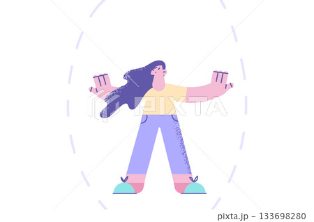 Defending personal boundaries borders concept 133698280