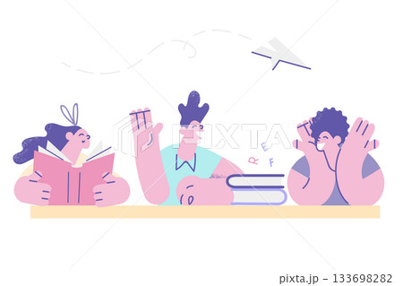 Education, learning, studying with books concept 133698282
