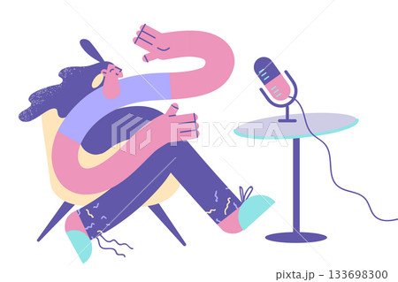 Blogger, speaker and radio host concept Blogger, speaker and radio host concept 133698300