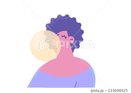 Chewing blowing bubble gum concept Chewing blowing bubble gum concept 133698425