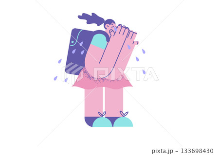 Depression, school abuse and harassment concept 133698430