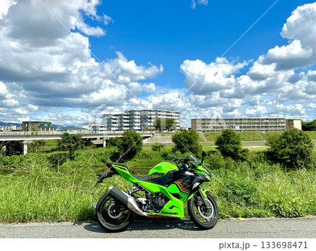 Green Sport Motorcycle by Riverside 133698471