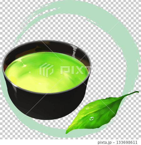 Green tea and leaves Green tea and leaves 133698611