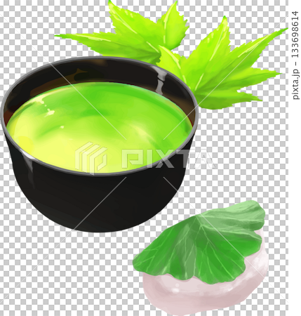 溫熱的綠茶和柏餅 溫熱的綠茶和柏餅 133698614